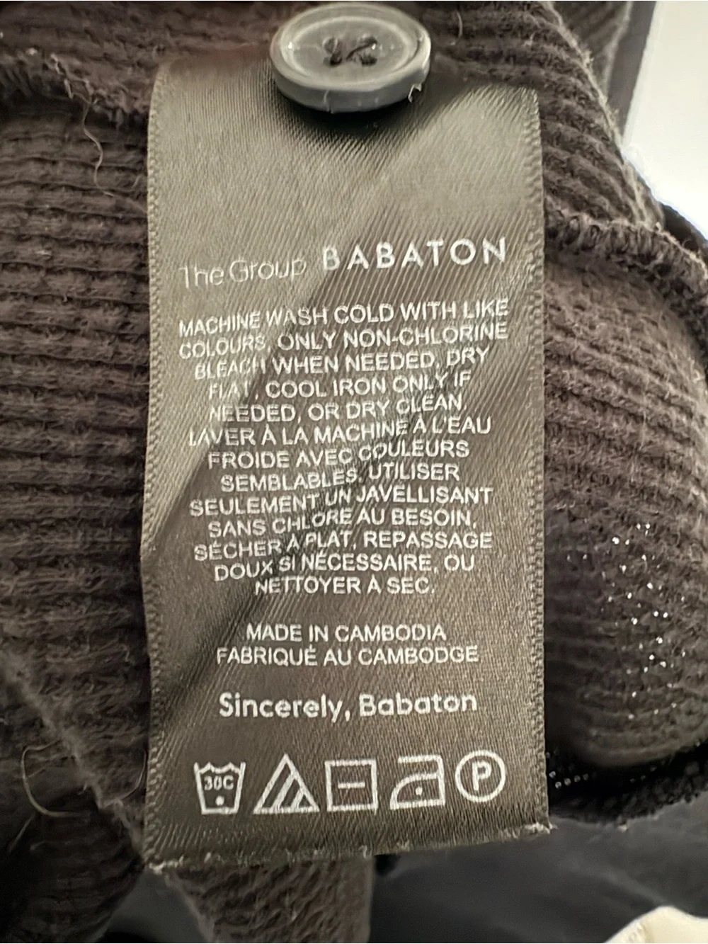 Aritzia Babylon Black Women's Waffle Button Down Cardigan Sweater